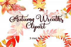 Watercolor Autumn Wreaths. Watercolor Set. Product Image 1