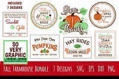 Fall Autumn Farmhouse Sign Bundle |7 Designs | SVG | PNG Product Image 1