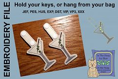 ITH Martini Key Fob - Embroidery Design Product Image 2