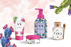 Cool Cacti tropical flower PNG watercolor set Product Image 3