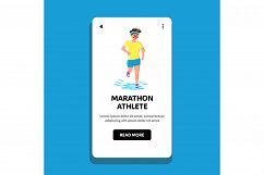 Marathon Athlete Young Man Run In Rainy Day Vector Product Image 1