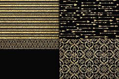 Gold Glitter &amp; Black Digital Paper Product Image 2