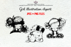 GIRLS illustration clipart 1 Product Image 1
