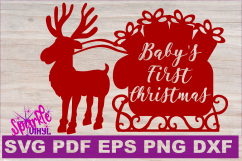 First Christmas SVG DXF EPS PDF PNG Baby&#039;s First Christmas SVG Cut File Cricut Silhouette Product Image 2