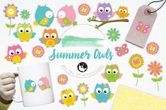 Summer Owls graphics and illustrations Product Image 1