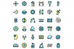 Biophysics icons set vector flat Product Image 1