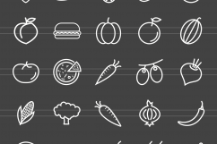 166 Food &amp; Drinks General Line Inverted Icons Product Image 2