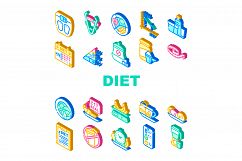 Diet Products And Tool Collection Icons Set Vector Product Image 1