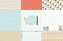 Bon appetite, Food papers, Kitchen papers, retro kitchen digital paper, scrapbook paper, scrapbooking, Bakery Paper, Cooking Paper Product Image 3