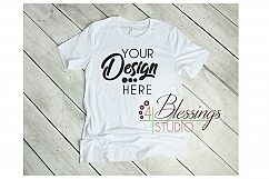 White T Shirt Bella Canvas Mockup 3001 Unisex Shirt Mock up Product Image 1