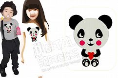 Panda Bear Animals Machine Embroidery Design 4 Sizes Product Image 1