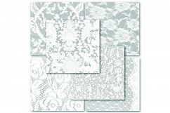 White Lace Digital Paper - Wedding Backgrounds Product Image 2