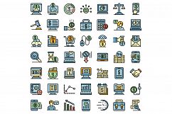 Online loan icons set vector flat Product Image 1