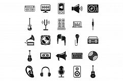 Acoustics tools icons set, simple style Product Image 1