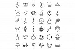Jeweler gem icons set, outline style Product Image 1