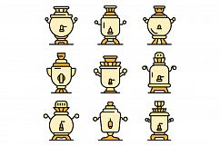 Samovar icons vector flat Product Image 1