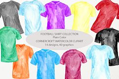 Watercolour football shirt in plain color, soccer shirt clipart  Product Image 1