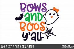 Bows and boos y&#039;all, SVG, Halloween, Ghouls, Ghost, SVG, PNG Product Image 1