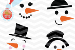 Snowman Svg - Snowman Faces SVG - Christmas SVG - Snow SVG Product Image 5