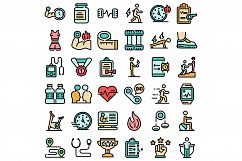 Personal trainer icons set vector flat Product Image 1