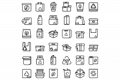 Eco packaging icons set, outline style Product Image 1