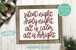 Silent Night Hand Lettered SVG Product Image 1