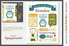 BIRTH STATS TEMPLATE - Photoshop Edition - Baby Birth Announcement Product Image 4