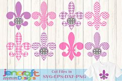 Fleur De Lis Monogram Frames Svg Mardi Gras Jester Product Image 1