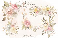 Rose Gold Romance Watercolor Flowers Product Image 6