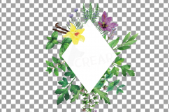 Herbs and Spices frames watercolor clip art pack, watercolor herb leaves borders. PNG, jpg, svg, vector illustrator &amp; corel files included Product Image 8