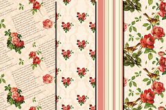 Shabby chic pink roses seamless digital paper pack Product Image 3