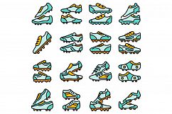 Football boots icons set vector flat Product Image 1