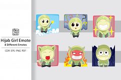Hijab Girl Emotes Vector - CDR EPS PNG PDF Product Image 1