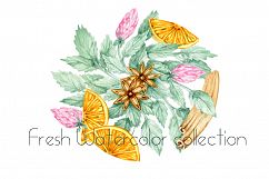 Orange, Mint, Cinnamon. Watercolor Product Image 7