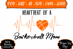Heartbeat Of A Basketball Mom SVG Product Image 1