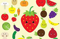 Kawaii Fruit Clipart Product Image 1