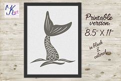 mermaid tail svg, hand drown mermaid tail, fish tail svg Product Image 3