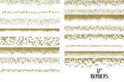 Gold Glitter Frames and Borders PNG Clipart Bundle Product Image 5
