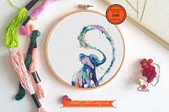 Elephants Cross Stitch pattern PDF, Embroidery pattern Product Image 2