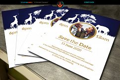 African Blue Wedding Invite Product Image 4
