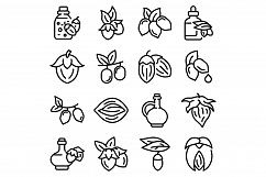 Jojoba icons set, outline style Product Image 1