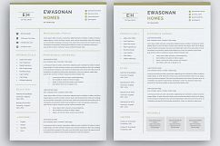 Minimal resume 3 pages / CV template for word / Two page Resume+ Cover letter in word / Teacher resume / simple resume Product Image 1