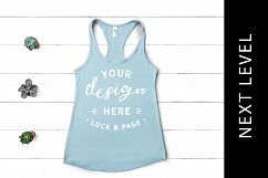 Blue Cancun Next Level 1533 Tank Top Mockup Racerback Vest Product Image 1