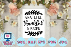 grateful thankful blessed SVG | Thanksgiving SVG Product Image 1