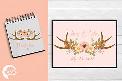 Rustic Antlers and  Florals cliparts, graphics and illustrations AMB-1483 Product Image 4