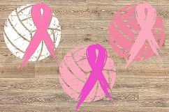 Volleyball Tackle Breast Cancer Svg Awareness ribbon 1020s Product Image 2
