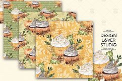 Watercolor Pumpkin Spice Latte digital paper pack Product Image 6