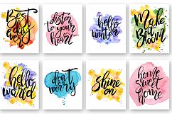 Hand drawn watercolor Inspirational quotes DIY pack Product Image 4