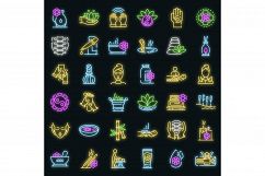 Massage icons set vector neon Product Image 1