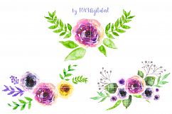 Watercolor Flowers Wedding Aquarelle Boho Floral Clipart Product Image 4